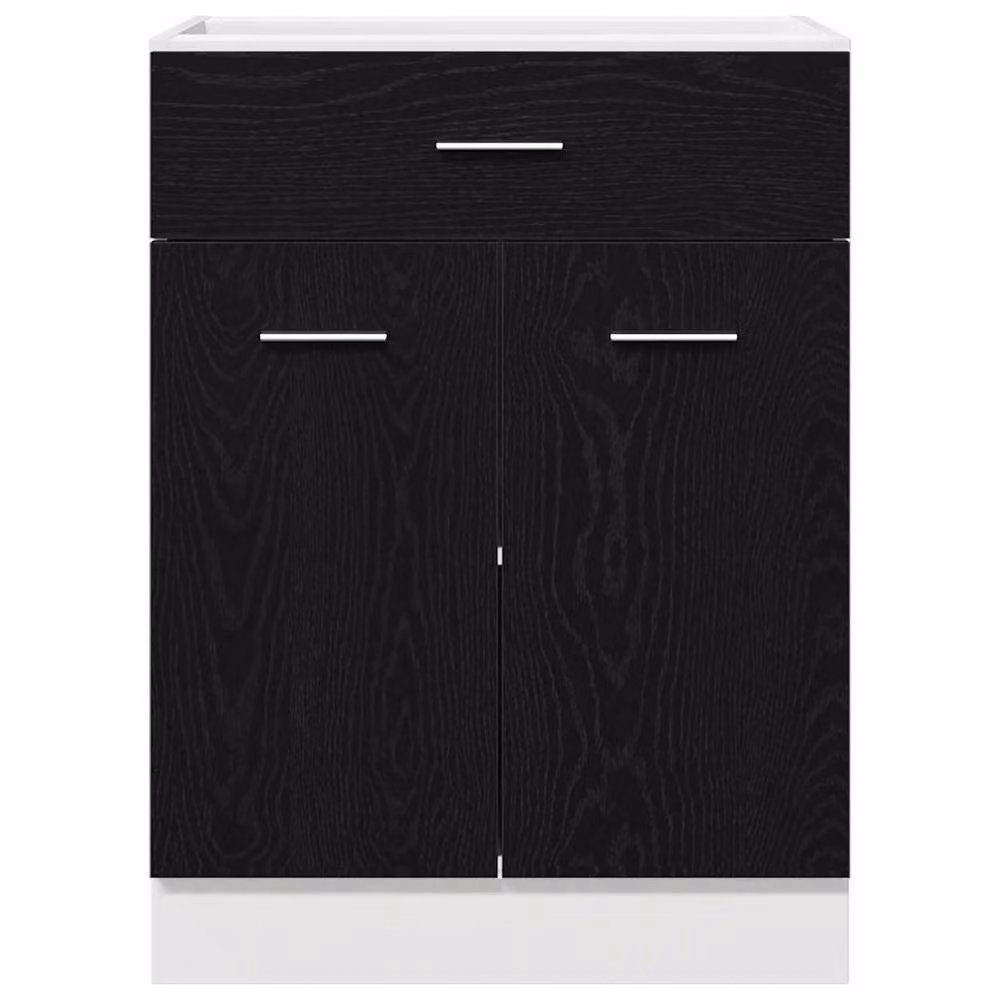 Berkfield Home Black Oak Drawer Base Cabinet W: 60 cm, D: 46 cm, H: 81.5 cm – 5