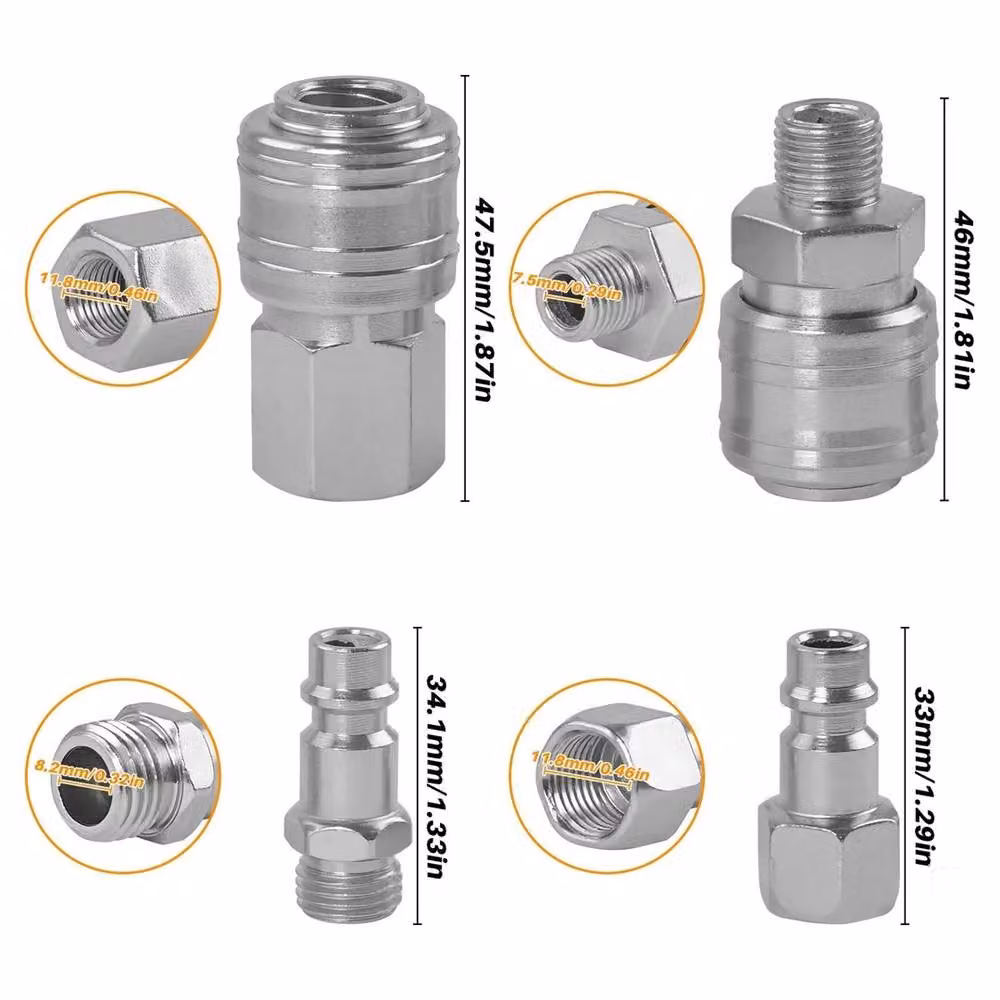 Nordara 20-Piece 1/4 inch BSP Air Quick Connectors in Silver – 2