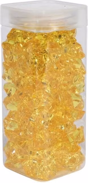 KDMD Large Yellow Acrylic Stones in Square Jars, 2 Pack, 300g per jar