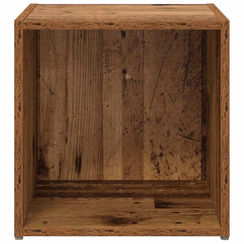 Berkfield Home Set of 4 Rustic Old Wood TV Cabinets, Brown, W/D/H: 37 x 35 x 37 cm – 5