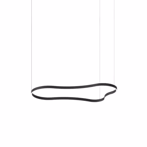 Netlighting Waves Integrated LED Suspended Pendant Ceiling Light Black 3000K 155cm