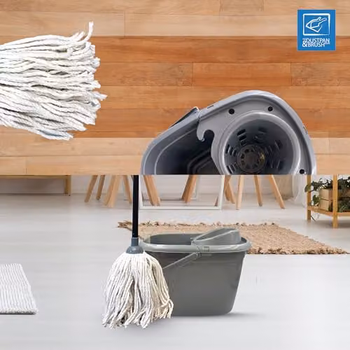 The Dustpan and Brush Store Grey Mop and Bucket Set with Wringer and 12L Capacity – 3