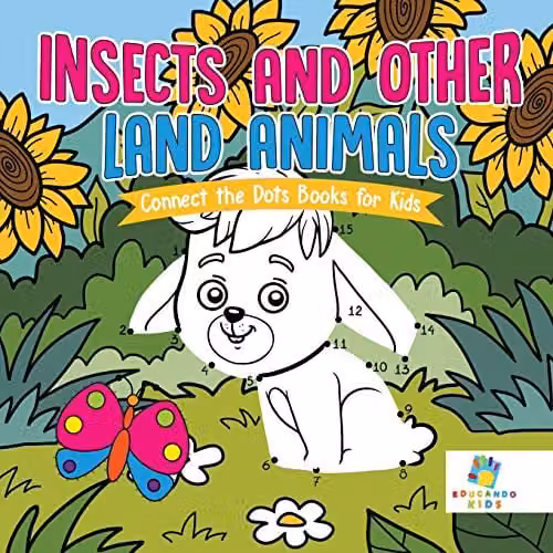 Educando Kids Insects and Other Land Animals Connect the Dots Book for Kids, Multicolour, W: 21.59 cm, H: 21.59 cm