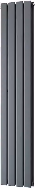 Typhoon Anthracite Designer Double Panel Steel Radiator, W: 140 cm, H: 27.2 cm