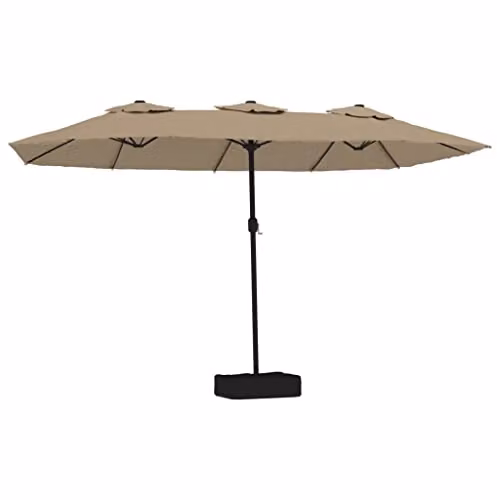vidaXL Cantilever Garden Parasol in Beige with Polyester Fabric and Metal Frame – 1