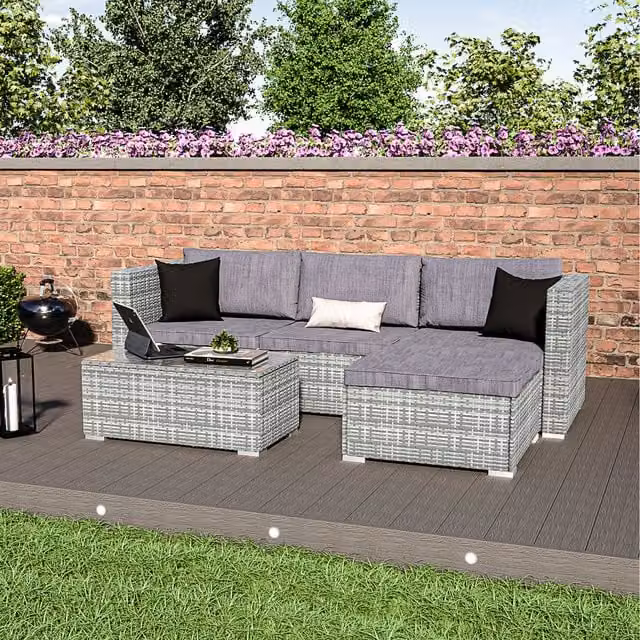 Vida Designs Modern Grey Rattan 4 Seater Garden Furniture Set