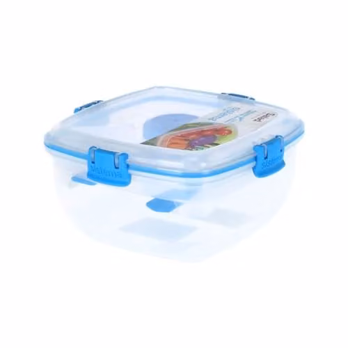 Sistema Salad TO GO Lunch Box with Individual Compartments, Travel Cutlery and Dressing Pot, 1.1 l, Multicolour