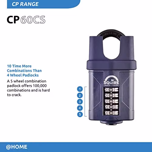 Squire Heavy Duty 5 Wheel Combination Padlock CP60CS in Blue, 60 mm – 2
