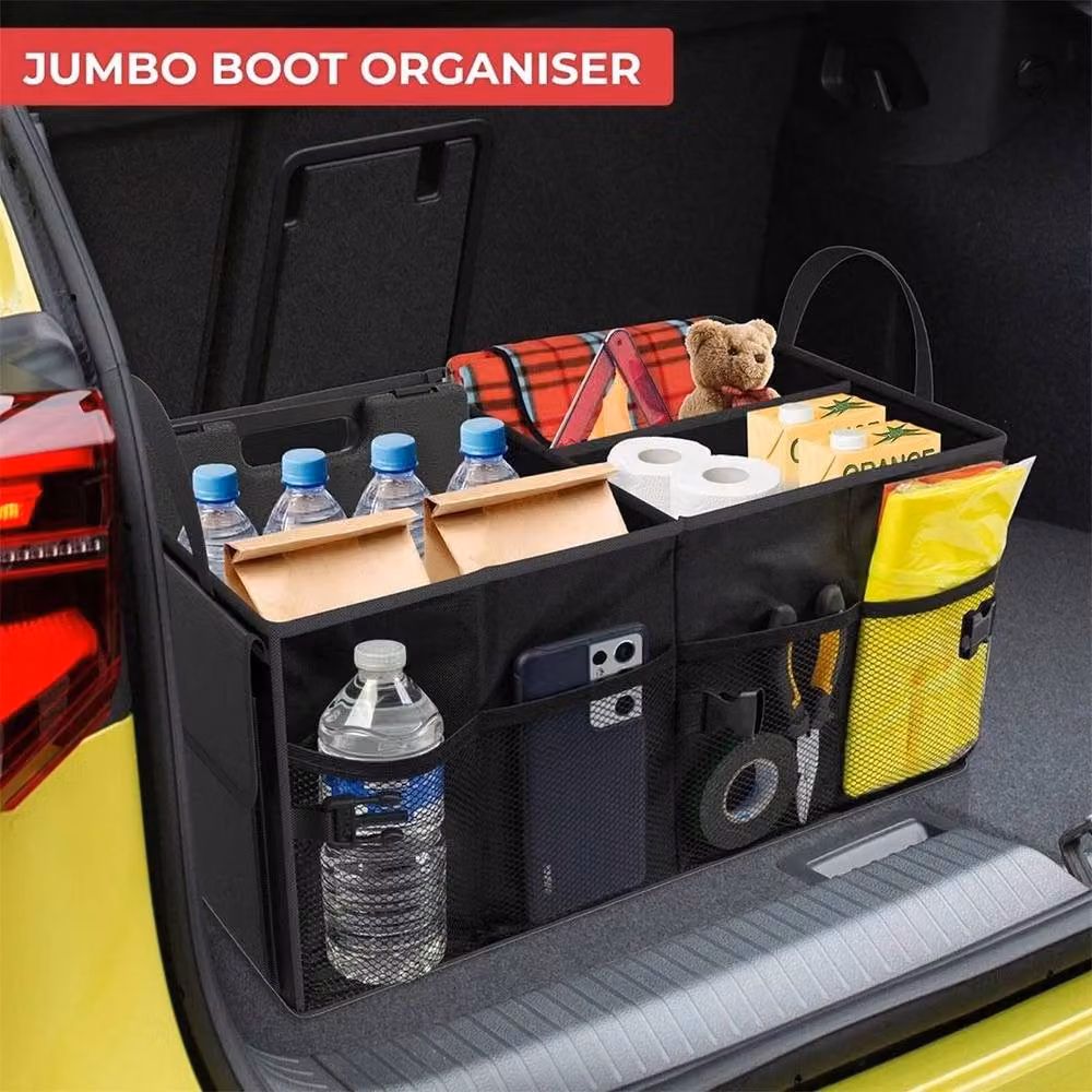 KORVIXA Foldable Large Car Boot Organiser in Black, W: 56.0 cm, D: 40.0 cm, H: 26.0 cm – 4