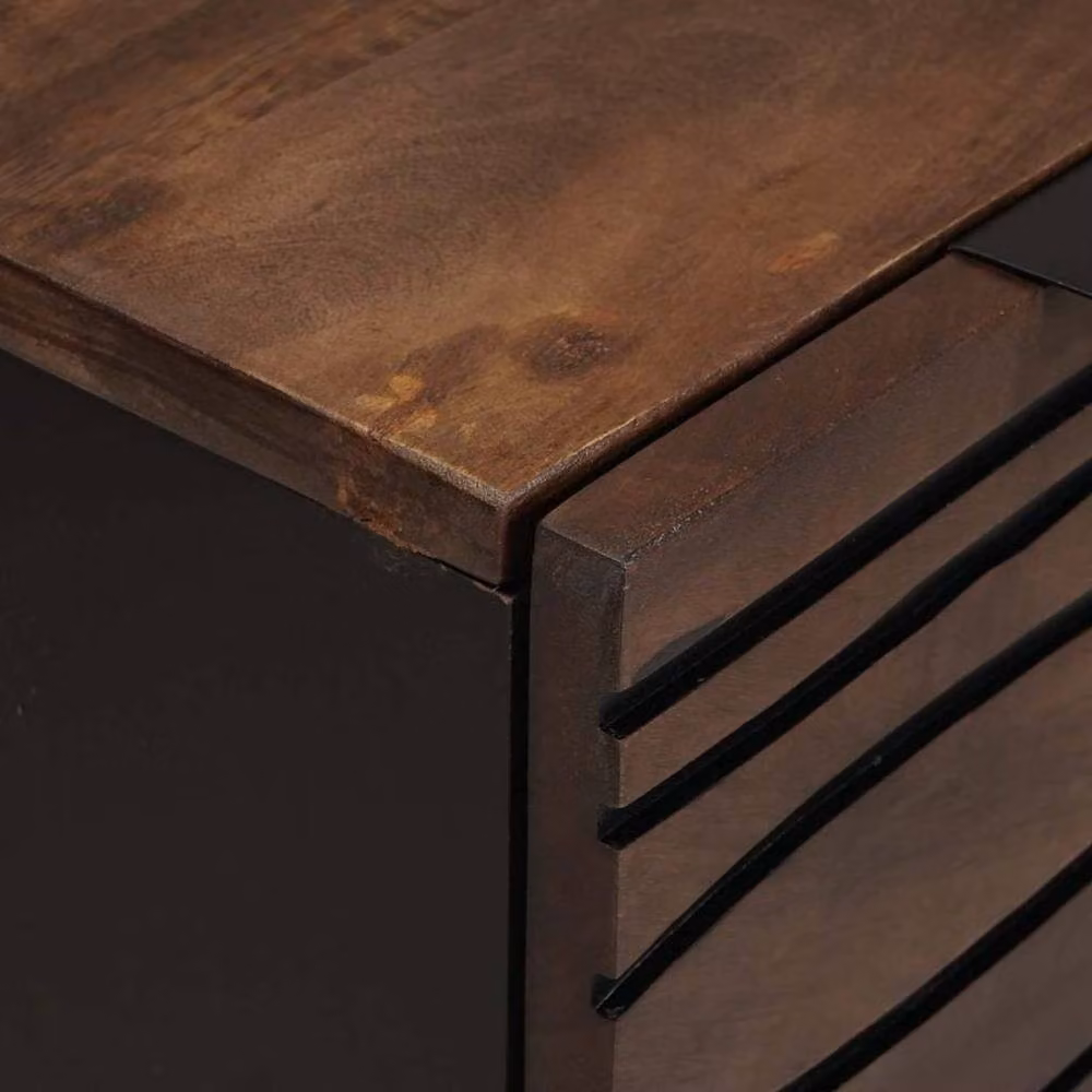 Berkfield Home Set of 2 Brown Solid Wood Sideboards with Drawers and Storage – 4