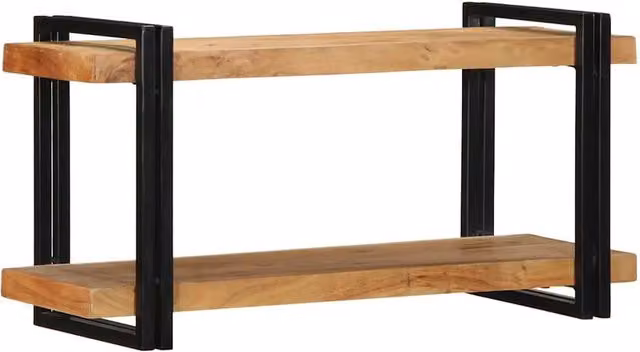 Berkfield Home Wall Mounted Acacia Wood Shelf in Brown, W/D/H: 90 x 33 x 45 cm – 1