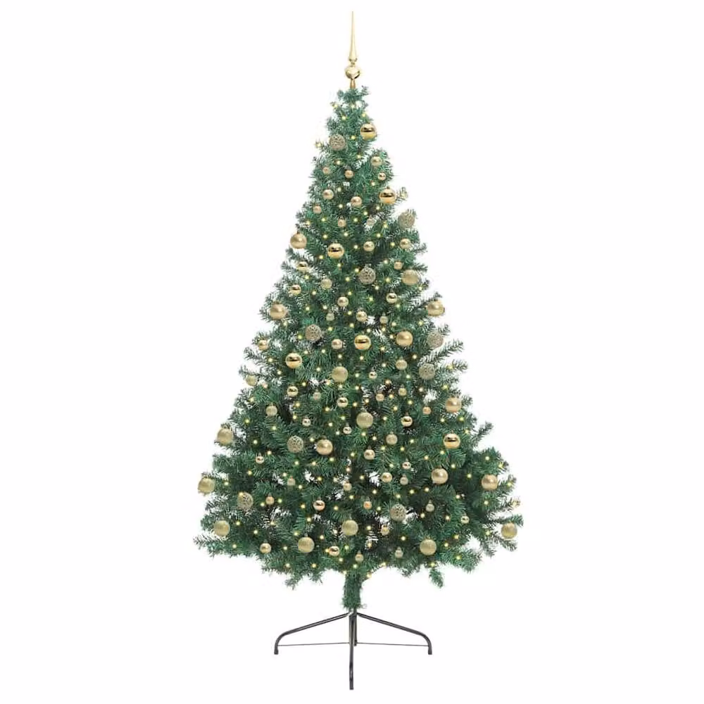 Berkfield Home Artificial Pre-lit Christmas Tree in Green, Height: 180 cm – 3