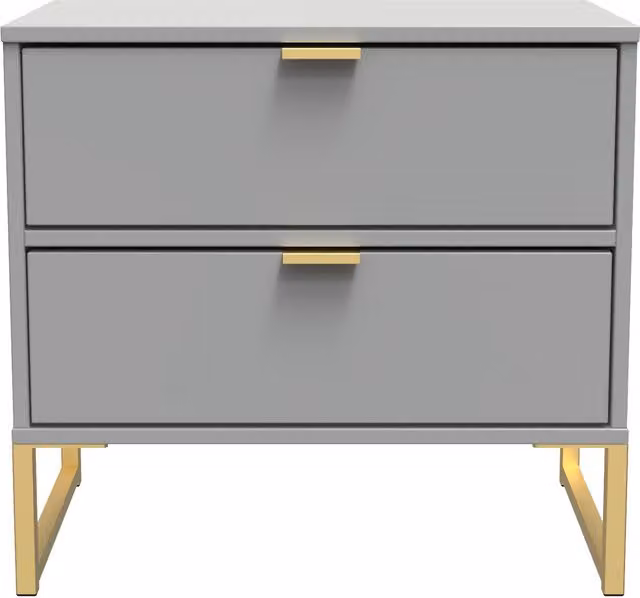 Ready Assembled 2 U Tamworth 2 Drawer Bedside Cabinet in Dark Grey – 1
