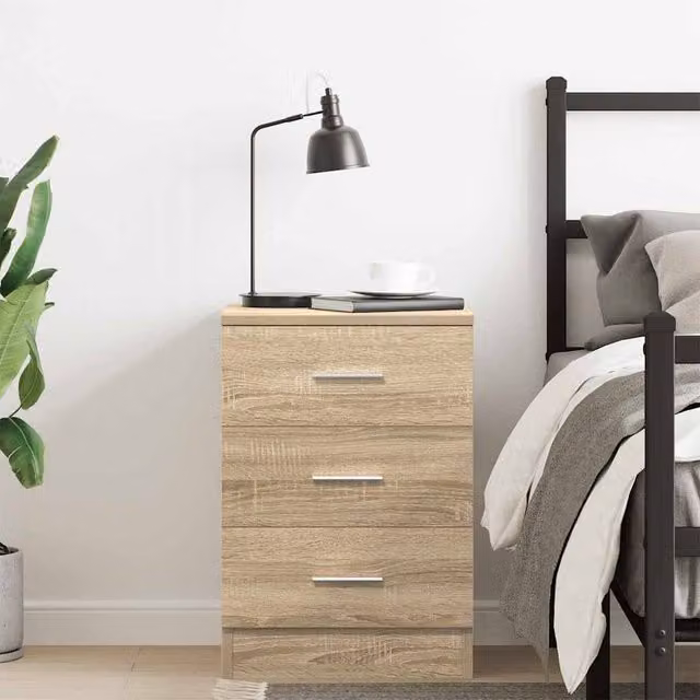 Berkfield Home Elegant Bedside Cabinet in Sonoma Oak, Light Tan, W/D/H: 38 x 35 x 56 cm – 1