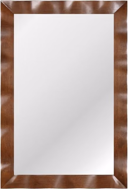 Costway Rustic Farmhouse Wood Wall Mirror, Brown, W: 106 cm, H: 71 cm