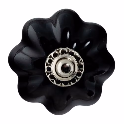 Nicola Spring Polished Black Ceramic Cabinet Knobs, Pack of 6 – 1