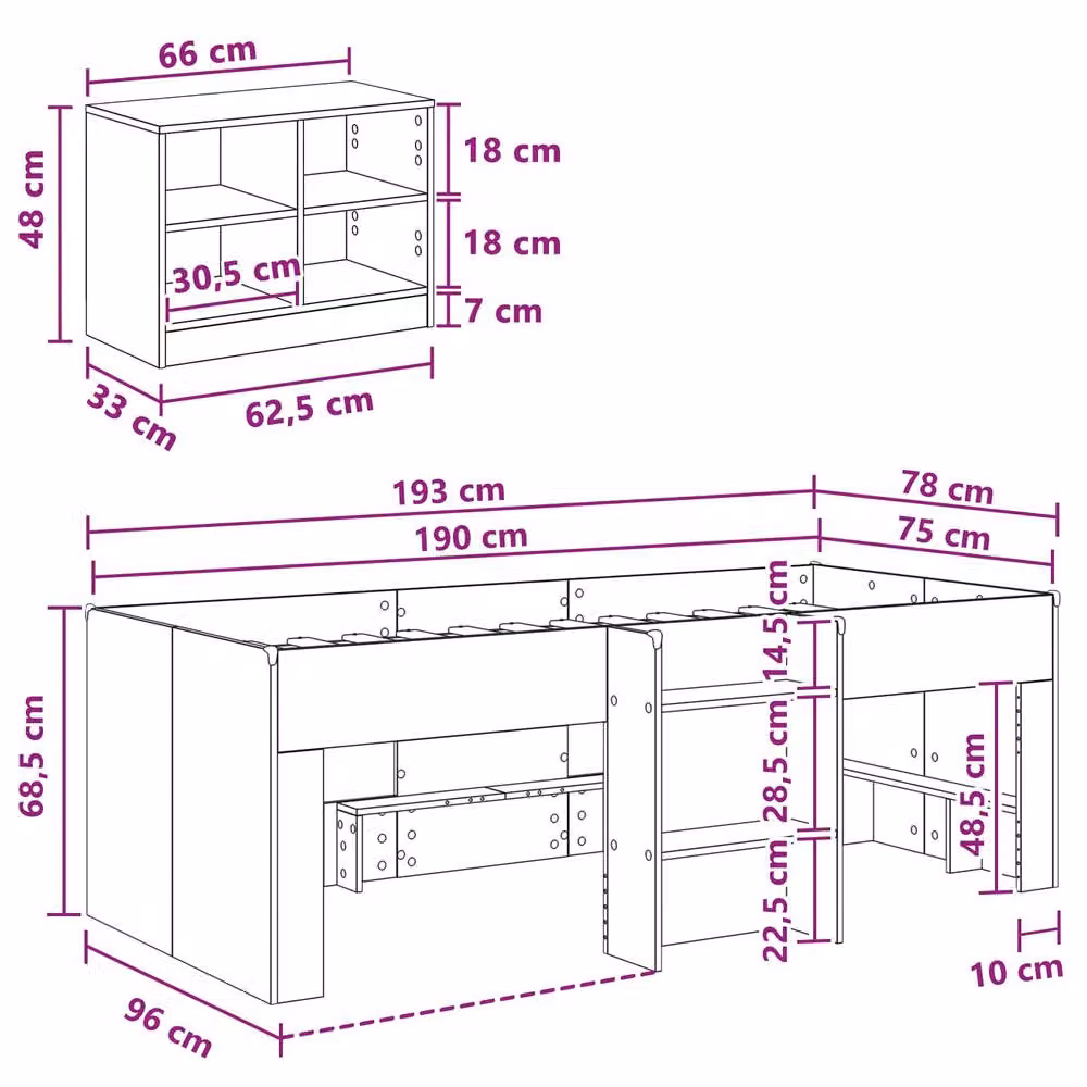 Berkfield Home Loft Bed Frame with Cabinet and Stairs in Smoked Oak Brown Engineered Wood – 5