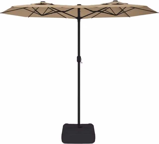 Berkfield Home Elegant Double-Head Cantilever Parasol in Beige, W: 316 cm, D: 240 cm, H: 145 cm – 1