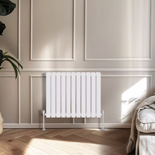 Right Radiators Flat Panel Horizontal Double Panel Radiator in White, Height: 60.0 cm, Width: 74.8 cm