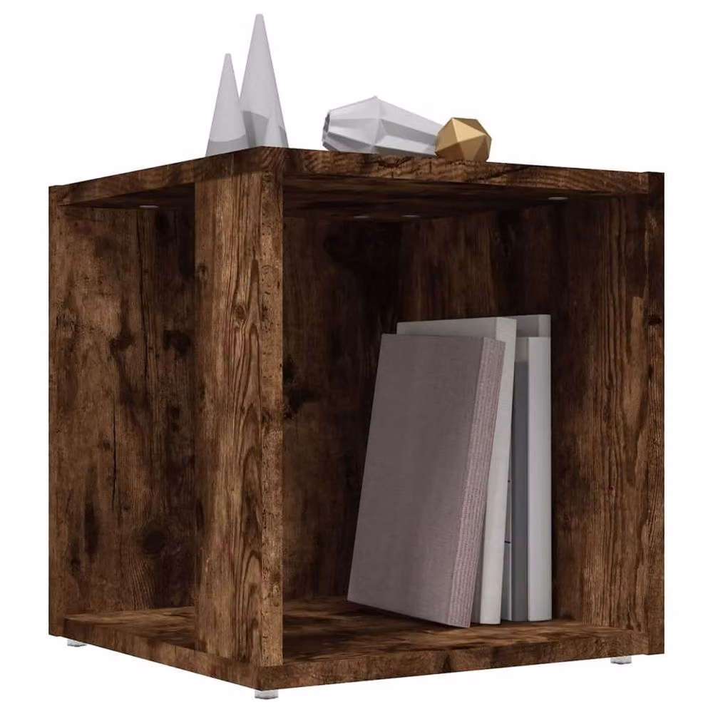 Berkfield Home Smoked Oak Side Table in Brown, W/D/H: 33 x 33 x 34.5 cm – 3