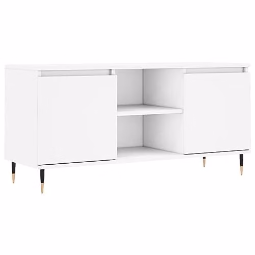 vidaXL Modern White TV Cabinet in Engineered Wood W/D/H: 104 x 35 x 50 cm – 1