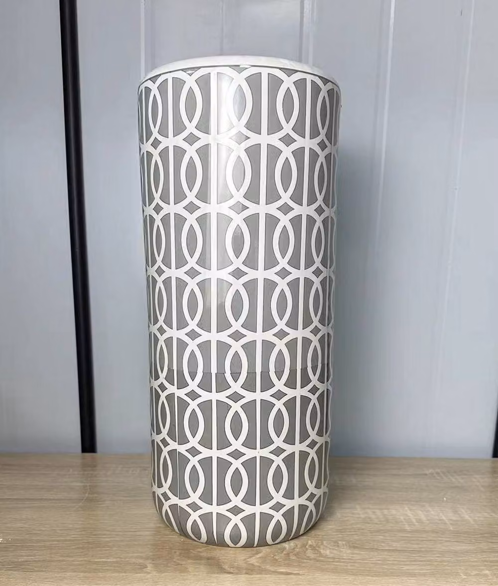 Minster Ceramic Circles Pattern Design Umbrella Stand in Grey and White, W/D/H: 20 x 20 x 46 cm – 2