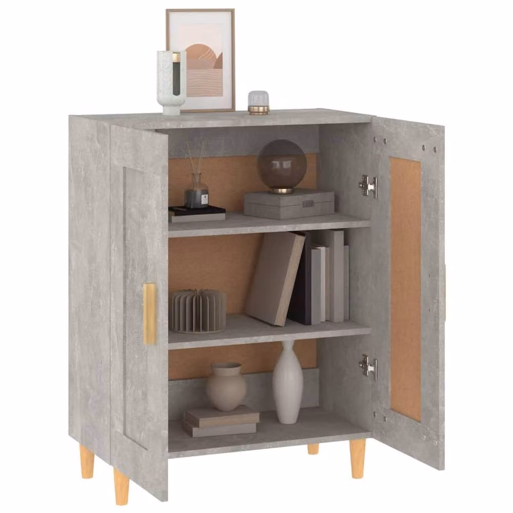 Berkfield Home Sideboard in Concrete Grey, W/D/H: 69.5 x 34 x 90 cm – 3