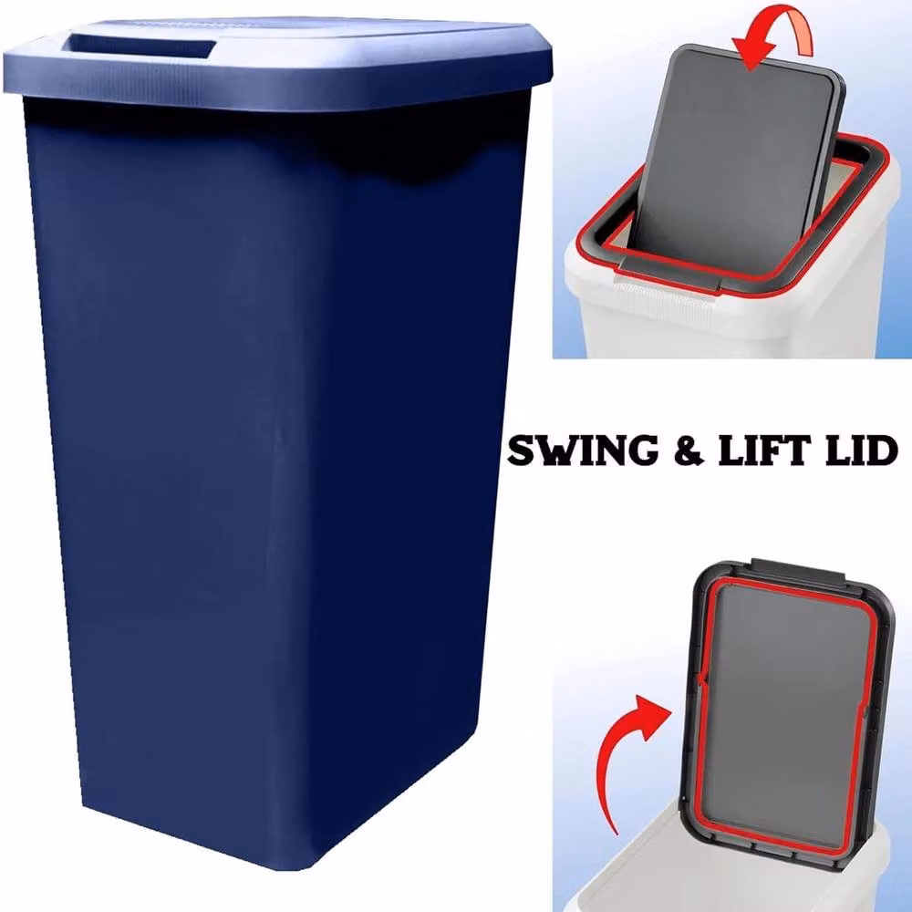 PAWNORA Navy Blue Plastic Kitchen Swing and Lift Bin – 5