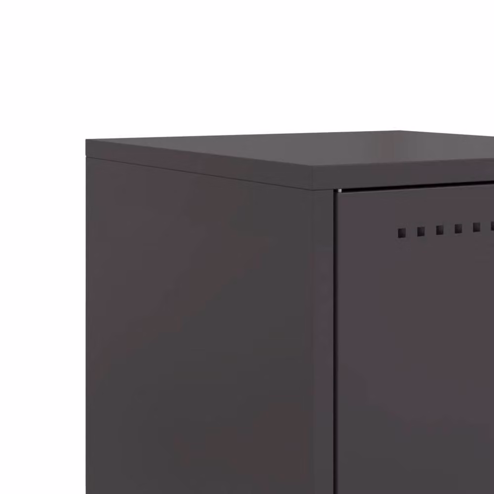 Berkfield Home Set of 2 Industrial Black Metal Bedside Cabinets, W/D/H: 36 x 39 x 60.5 cm – 5