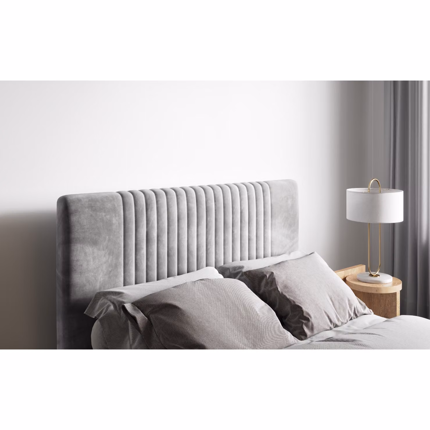 Flair Sonar Modern Fabric Ottoman in Grey and Silver, W/D/H: 140 x 200 cm – 2