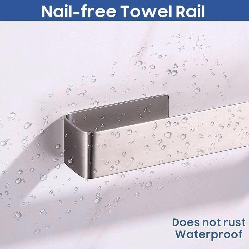 SPETLEK Silver Adhesive Bathroom Hand Towel Holder, 37 cm – 2