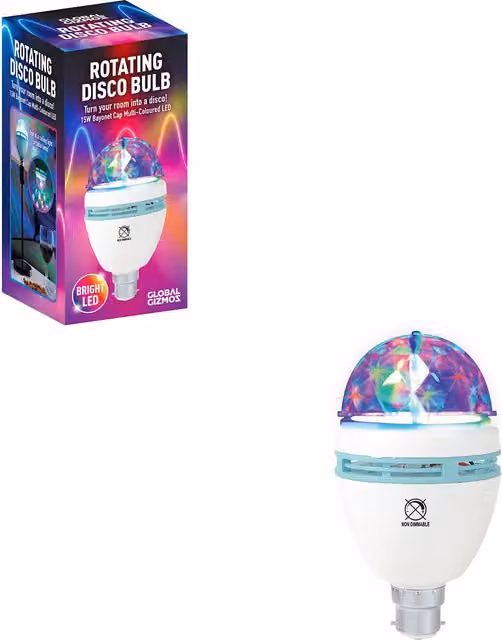Global Gizmos Multicolour RGB LED Rotating Disco Bulb