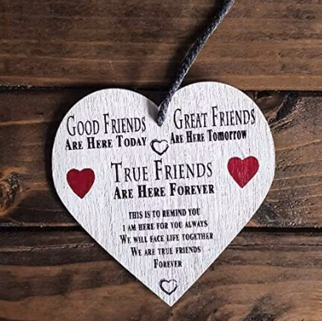 Marco Paul Wooden Good Friends Typography Plaque in White