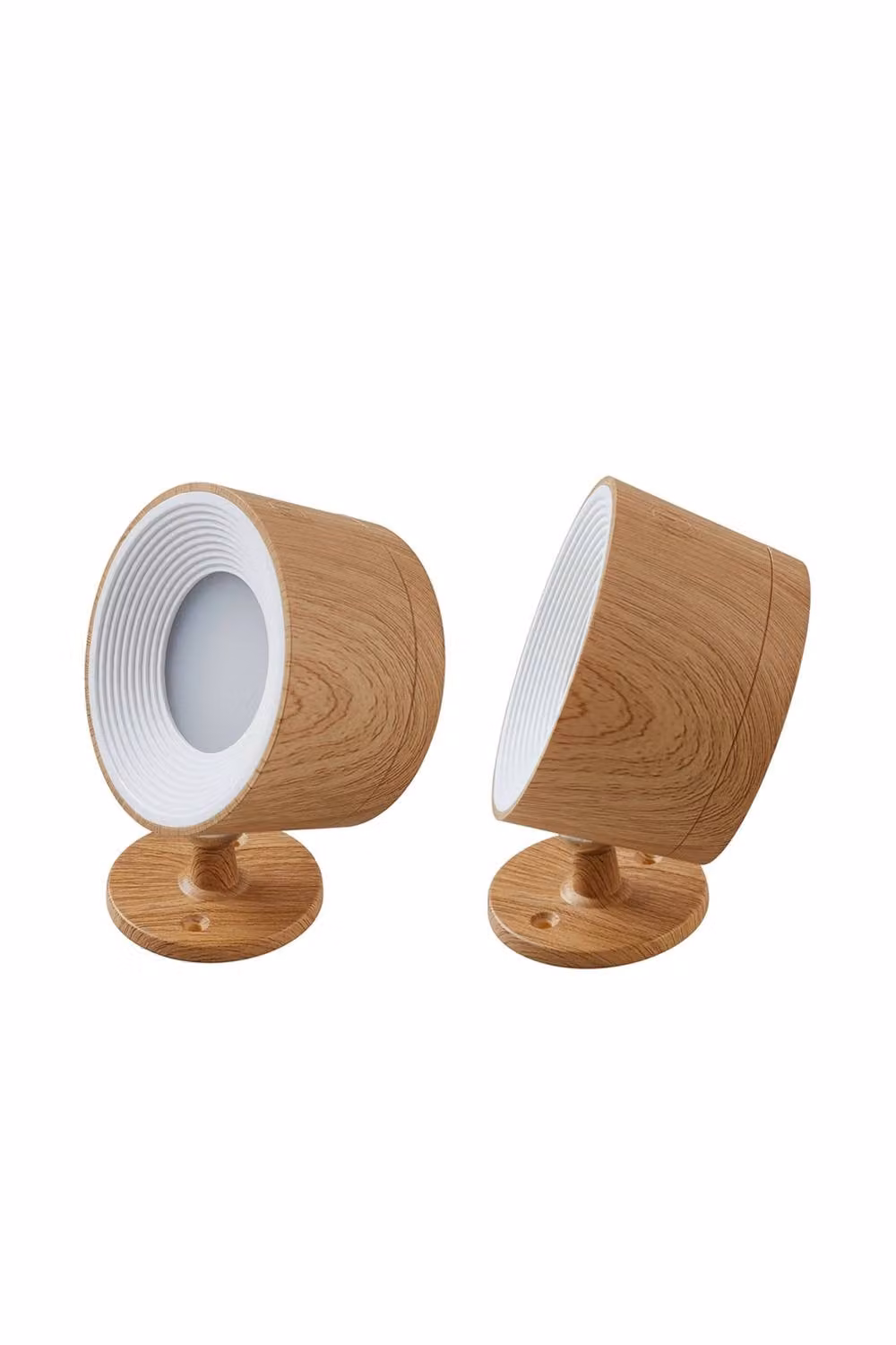 Living and Home Pack of 2 RGB LED Magnetic Wall Lights with Remote Control in Wood Finish