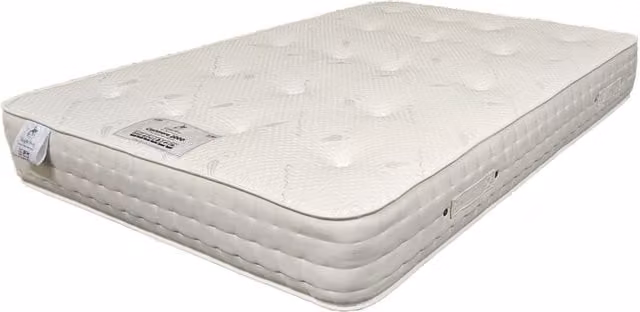 Knight Sleep Cashmere 2000 Silk Pocket Sprung Natural Mattress with Edge Support, White, W/D/H: 200 x 200 cm