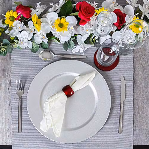 Argon Tableware Metallic Charger Plate in Silver, Diameter: 33 cm – 3