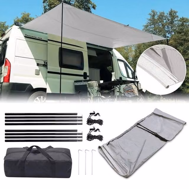 EONLION Grey Camping Awning Sun Canopy for Caravans, Width: 100 cm