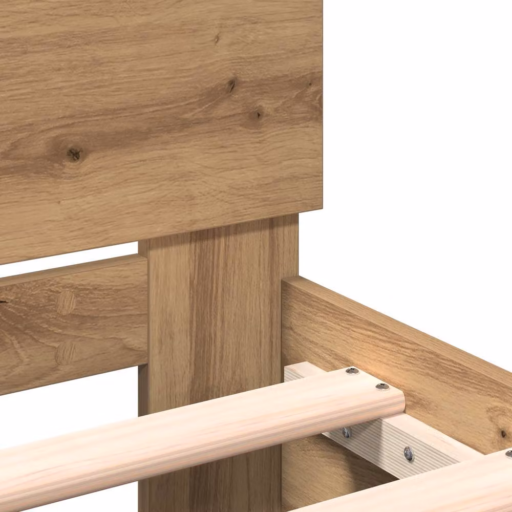Berkfield Home Bed Frame with Headboard in Artisan Oak, Brown, W/D/H: 180 x 200 cm – 3