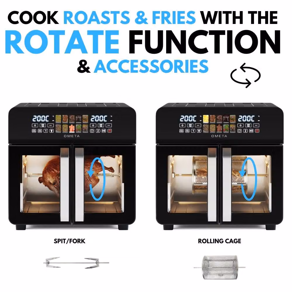 Home Detail Ometa Lumi 23L Dual Zone Air Fryer Oven with Divider in Black – 4