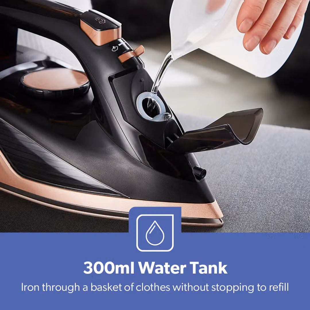 Geepas 2200W Cordless Steam Iron with Ceramic Soleplate and Vertical Steam Function in Black – 7
