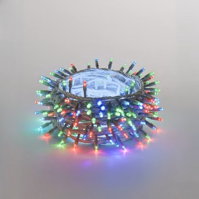 Pegdev Connectable LED Cluster Lights with RGB Flash and White Cable, 25m – 1