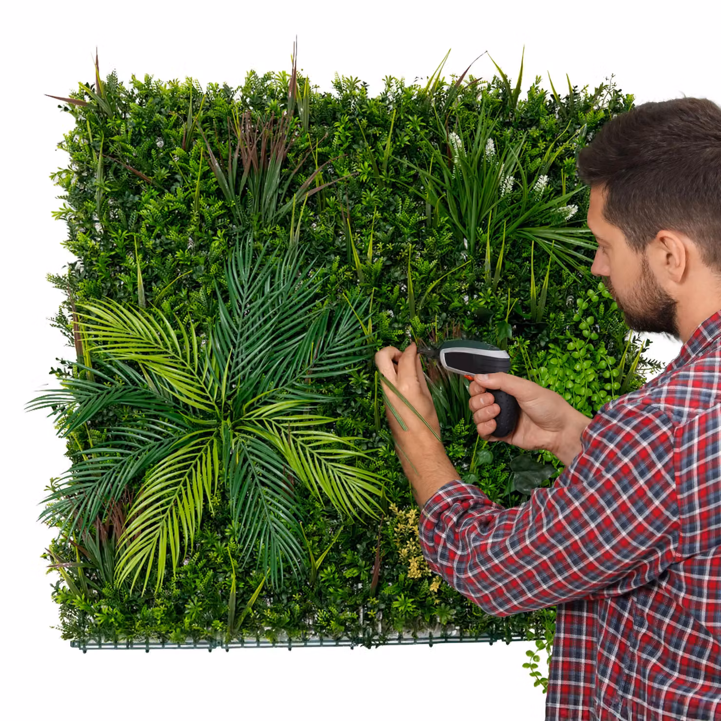 Monstershop Alina Green Artificial Wall Tiles, Set of 2, W/H: 100 x 100 cm – 3