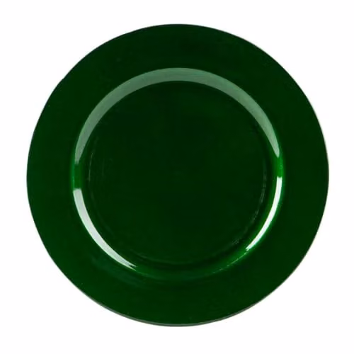 Argon Tableware Metallic Charger Plate in Green, Diameter: 33 cm – 1