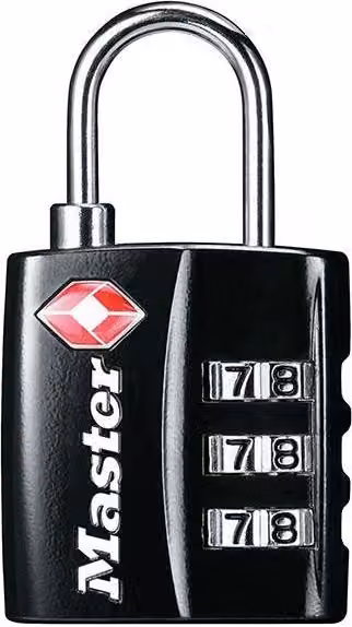 Master Lock Combination Travel Padlock, Black, W/D/H: 5.5 x 3 x 2.6 cm, 30mm – 5