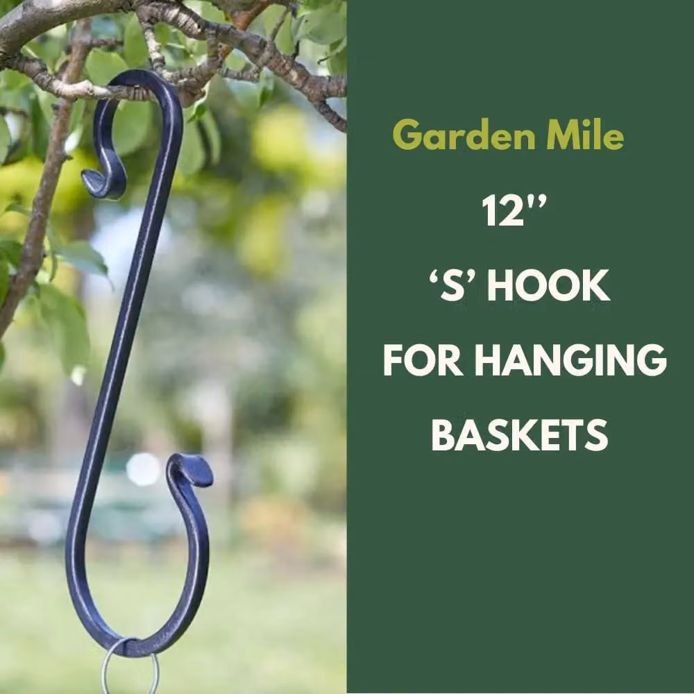 Marco Paul Classic Metal Garden Tree Hanging Hook in Black, H: 30.48 cm, W: 11.0 cm – 4