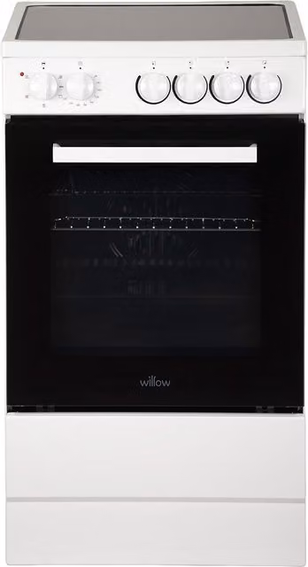 Willow White 50cm Freestanding Electric Ceramic Cooker with Grill