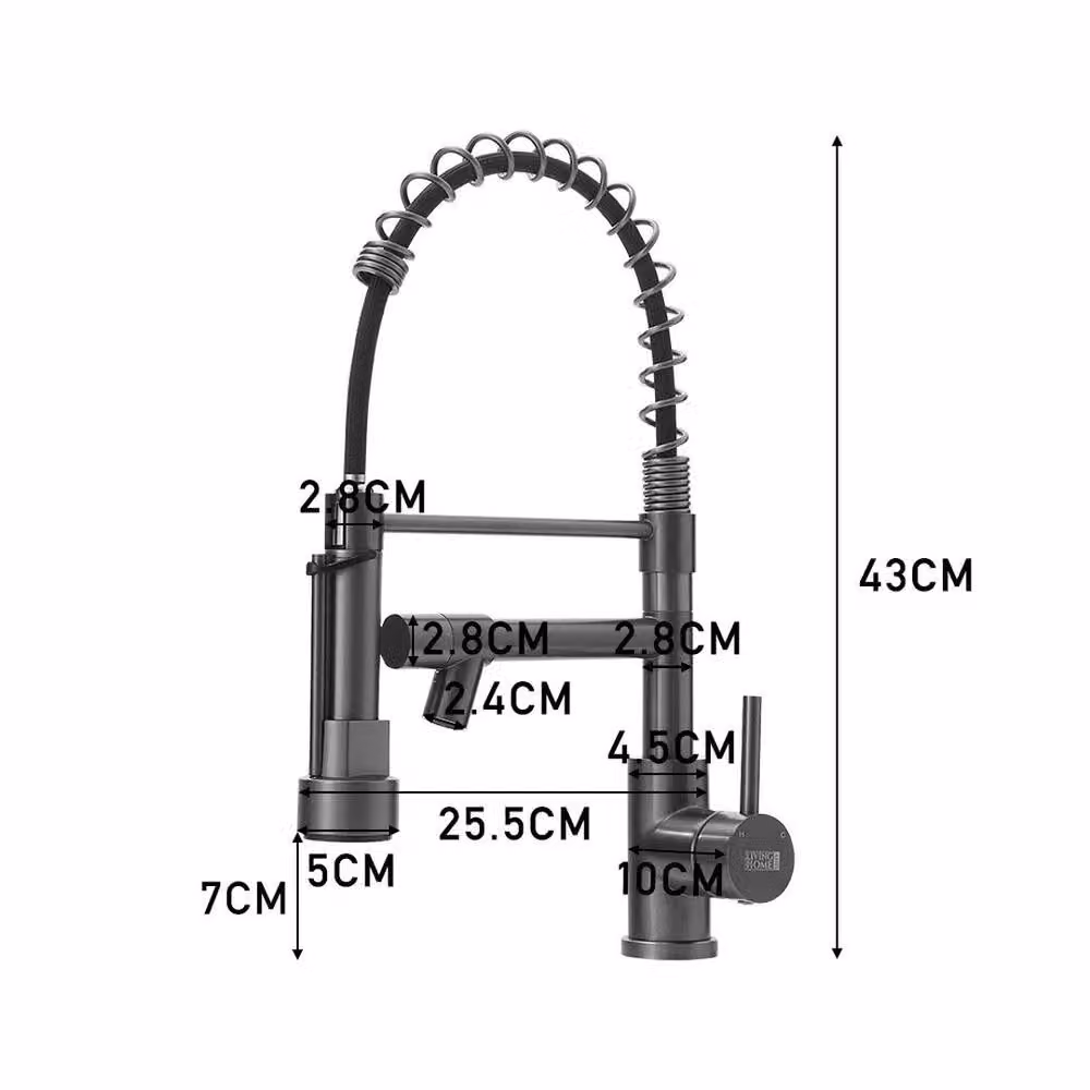 KORVIXA Mono Pull Out Twin Kitchen Mixer Tap in Matt Black – 2