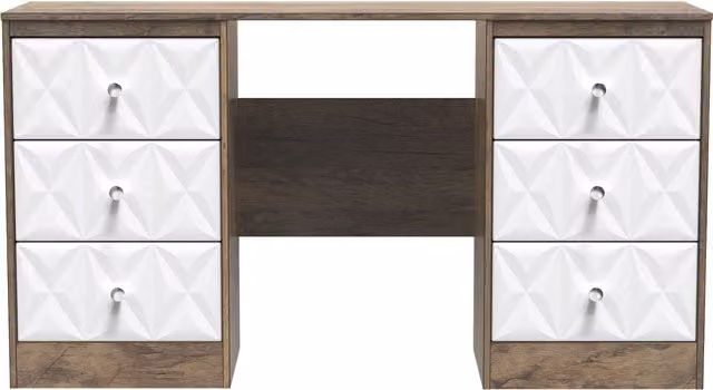 2 U Memphis 6 Drawer Kneehole Desk in Dark Brown