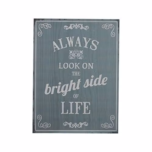 Premier Housewares Bright Side Rectangular Wall Plaque in Blue and White, W: 30 cm, H: 40 cm