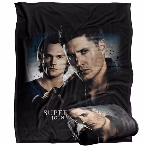 Warner Bros. Supernatural Sam Dean Hunting Silky Touch Super Soft Fleece Throw Blanket, Multicolour, W: 152 cm, D: 127 cm – 1